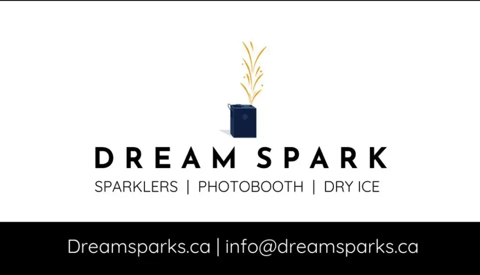Dream Spark business card: DREAM SPARK SPARKLERS PHOTOBOOTH | DRY ICE