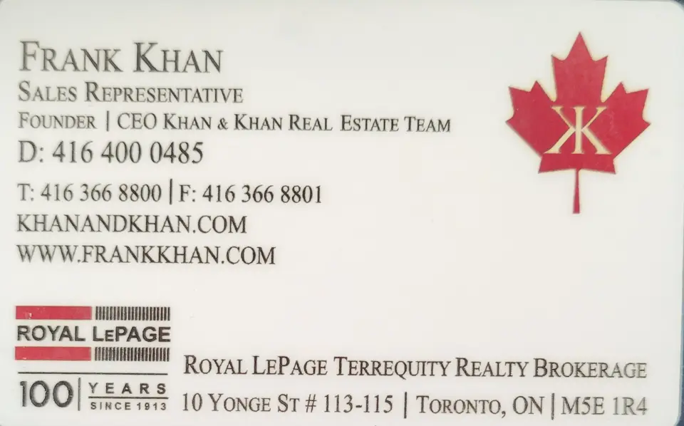 Frank Khan business card