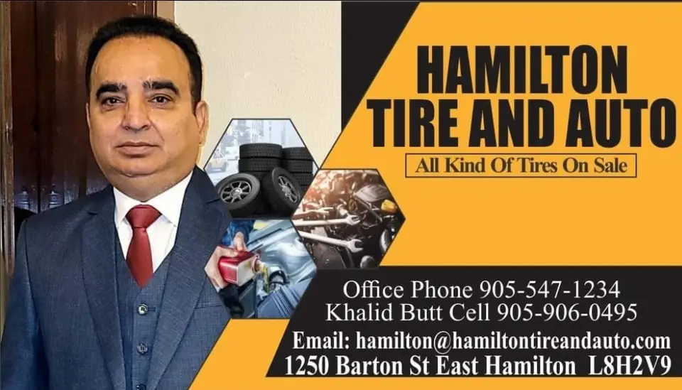 Hamilton Tire and Auto business card