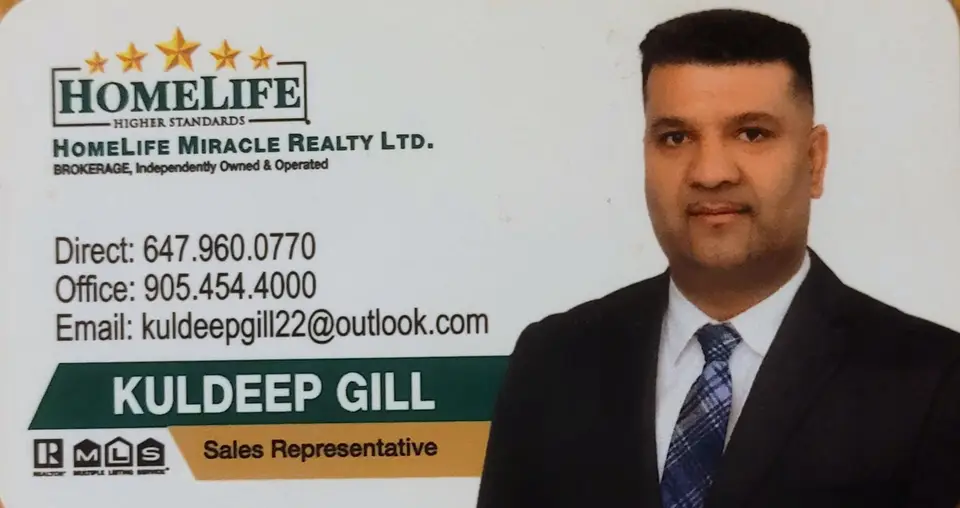 Kuldeep Gill business card: BUY SELL LEASE. INVEST IN REAL ESTATE HOMELIFE HIGHER STANDARDS BROKERAGE, Independently Owned & Operated