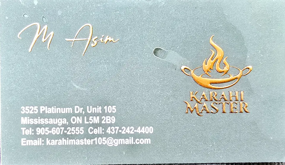 Karahi Master business card