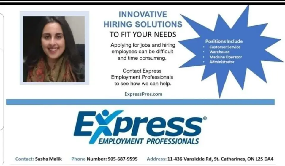 Sasha Malik business card: Employment services
