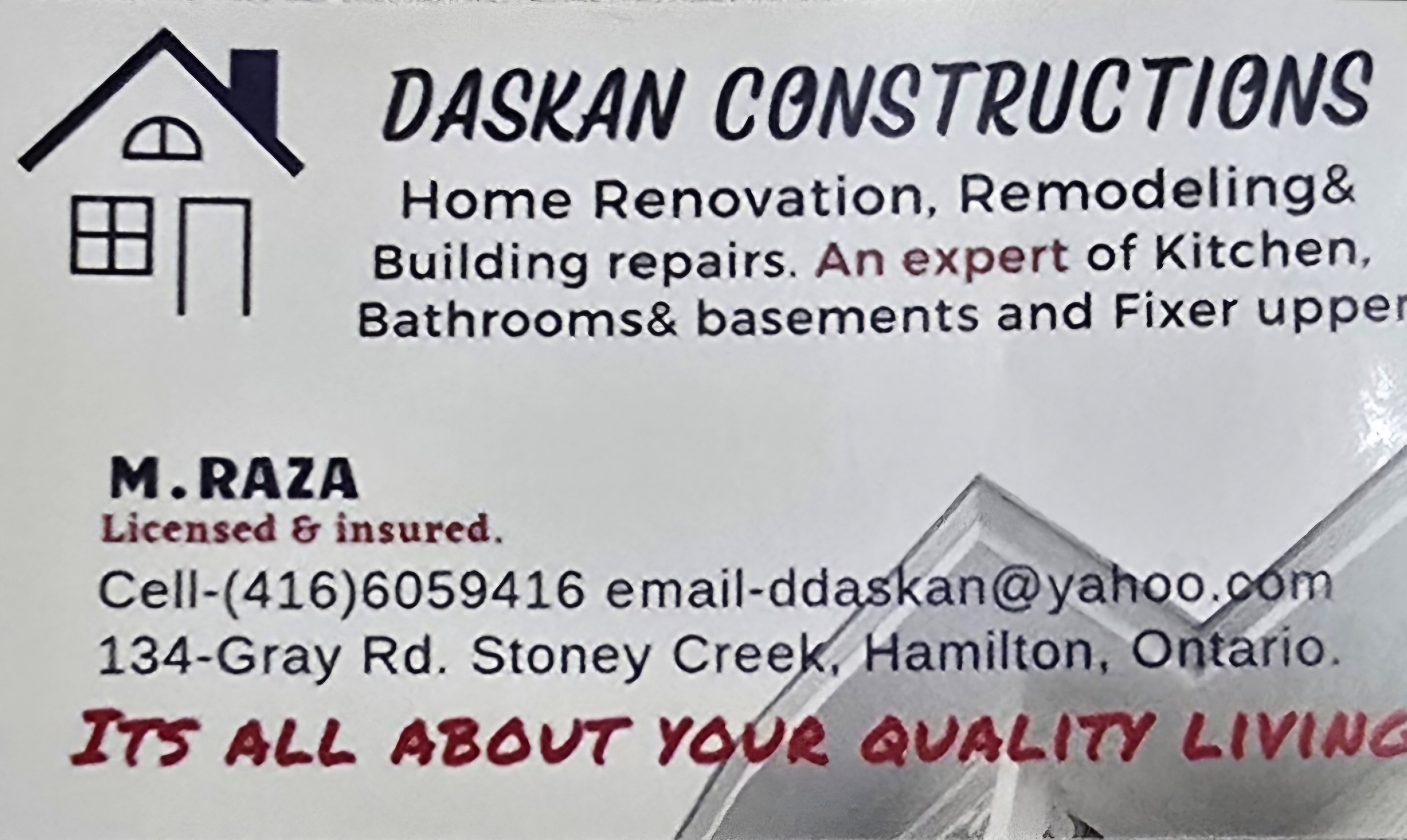 M Raza,Liscensed & Insured
