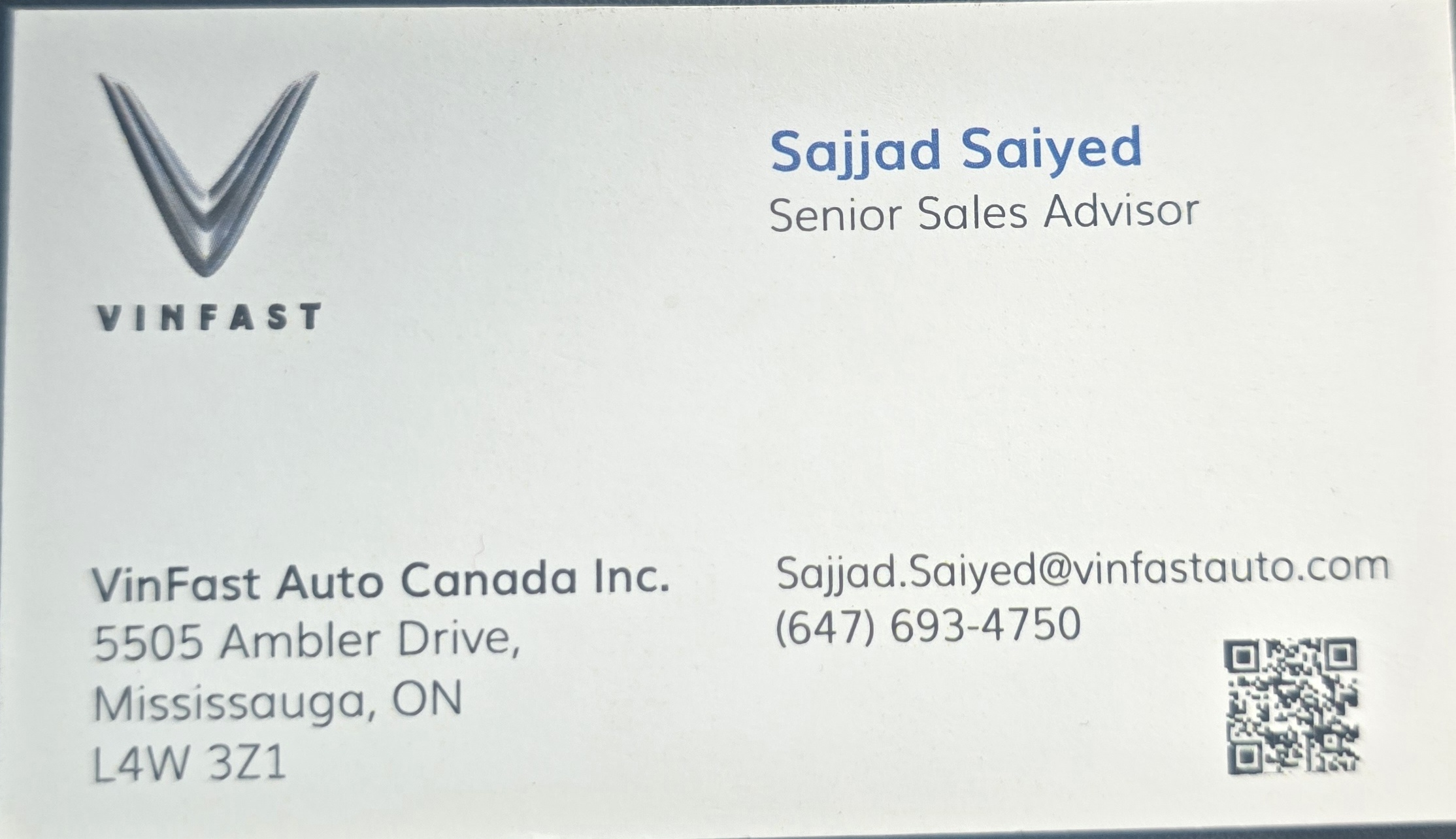 Vinfast- Sajjad Saiyed,Senior Sales Advisor