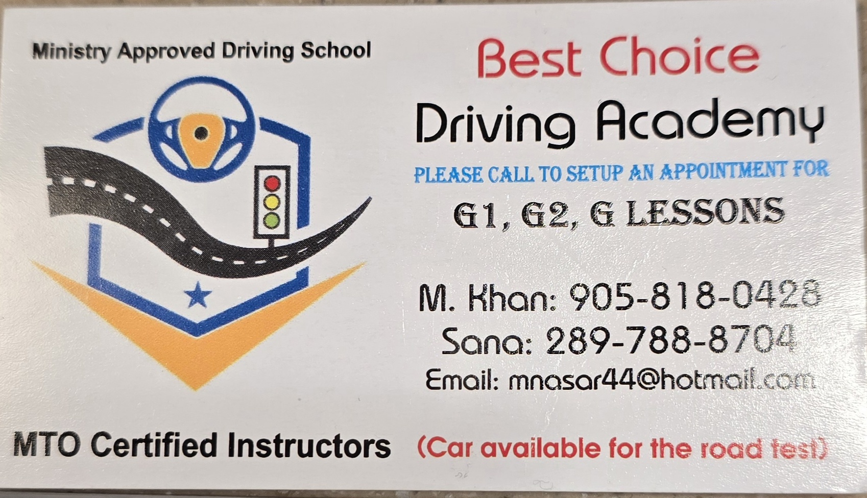 Best Choice  Driving Academy/M. Khan-  Sana